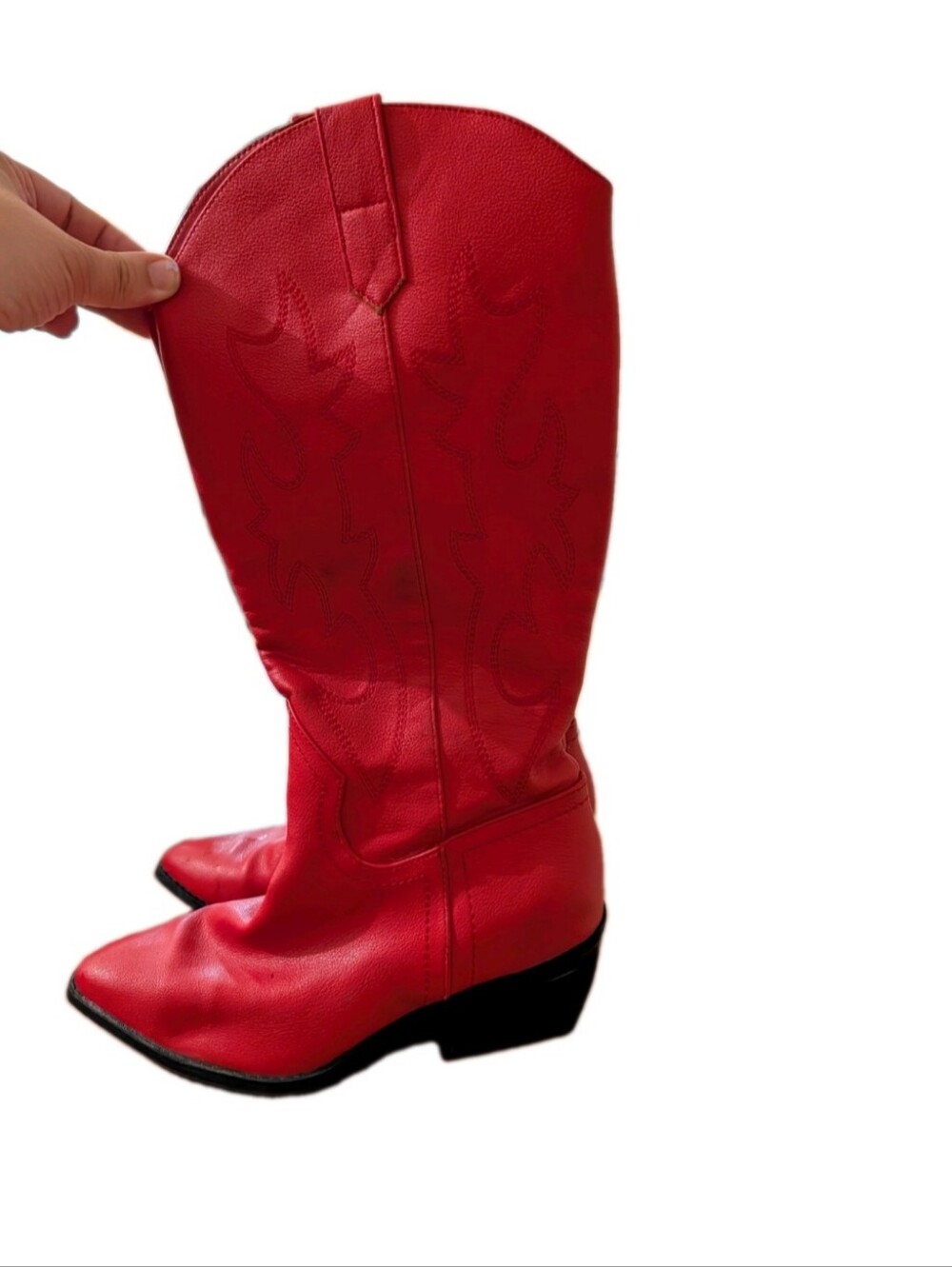 Steve Madden NYC cowboy Boots Western Red women size 7.5 mid-calf cowgirl